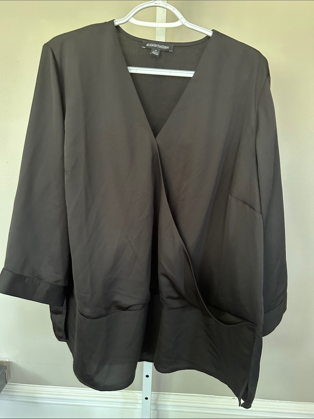 41 Hawthorn Dark Brown Wrap-Style Blouse